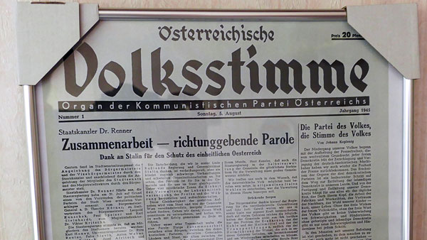 Die erste Ausgabe der Österreichische Volksstimme erschien am 5. August 1945.