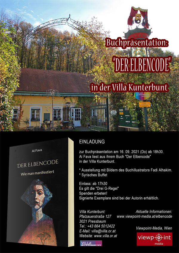 Buchpräsentation: “DER ELBENCODE” in der Villa Kunterbunt (Flyer)