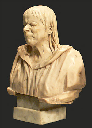 Charakterkopf „Demokrit“ (Alabaster) von Franz Xaver Messerschmidt. 